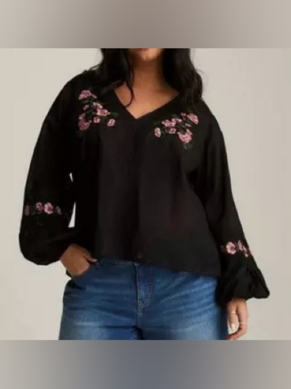 NWT Torrid Festi Western Festive Embroidered Gauze Popover Top Size 4X
